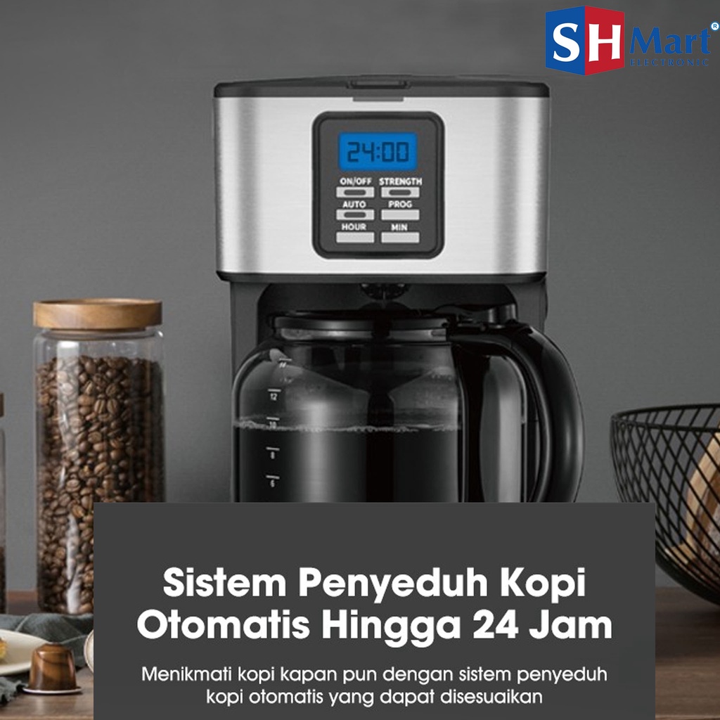 MESIN KOPI OTOMATIS SWCMEB18 / DIGITAL COFFEE MAKER KAPASITAS 1.8 LITER SW-CMEB18 SAMONO (MEDAN)