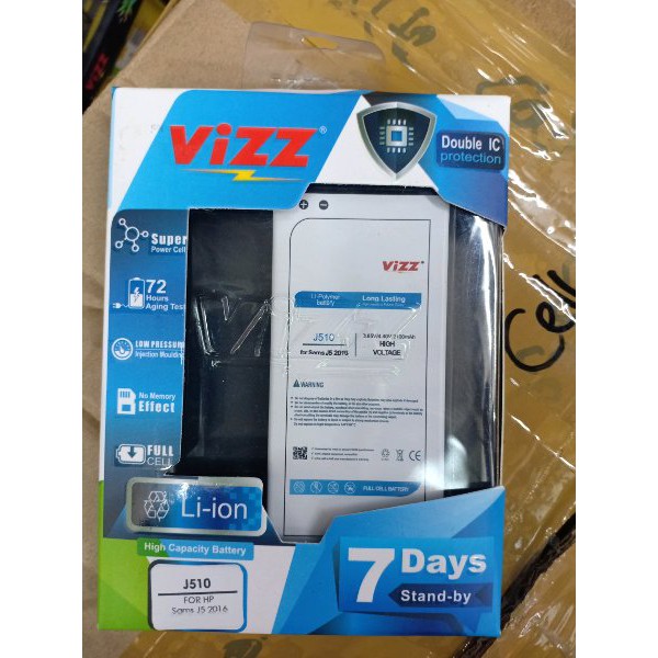 Baterai Batre Battere Vizz Double Power Samsung J510 J5 2016