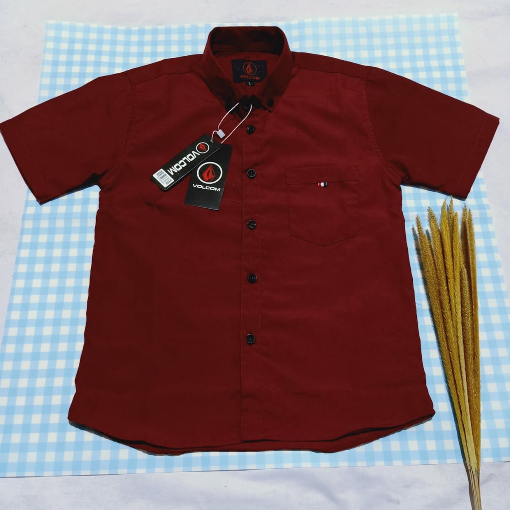 Baju Kemeja Anak Laki Laki Lengan Pendek Usia 1-8 Tahun Baju Anak Polos Pakaian Anak Laki Laki Atasan Kemeja Fashion Bayi &amp; Anak Hem Anak Cowok Casual Distro Import