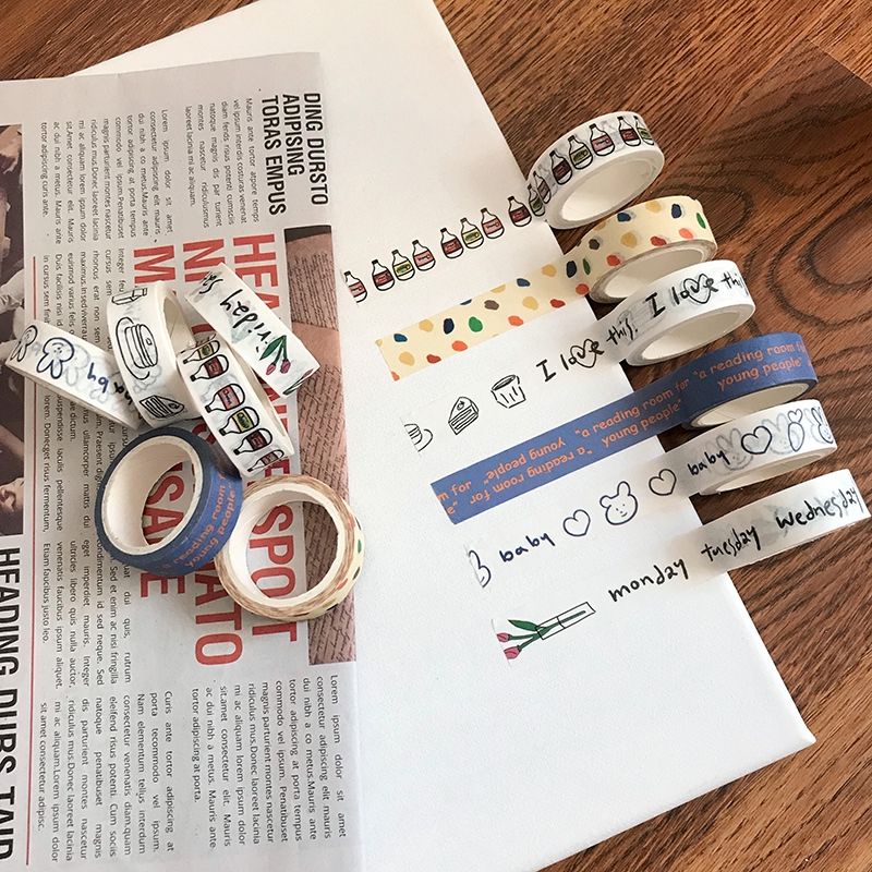 

Washi Tape DIY journal kreatif vintage tulip anggur (K-000002)