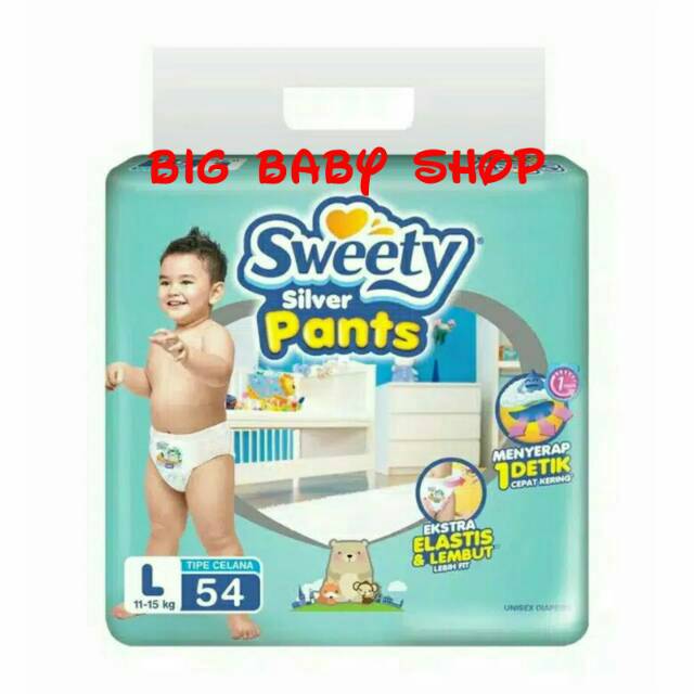 SWEETY Silver Pants/Popok Celana SWEETY Silver Size L54/L 54/L-54