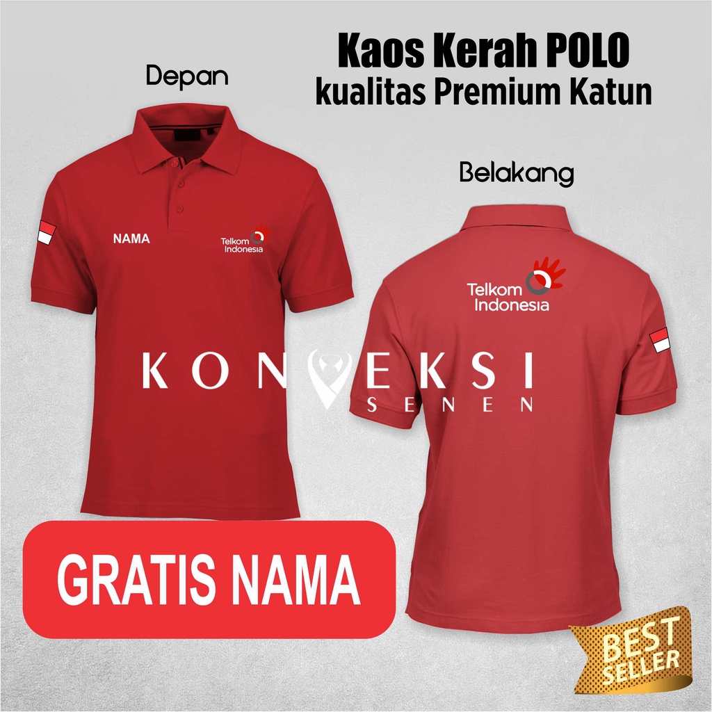 kaos telkom Indonesia | kaos polo katun | kaos BUMN