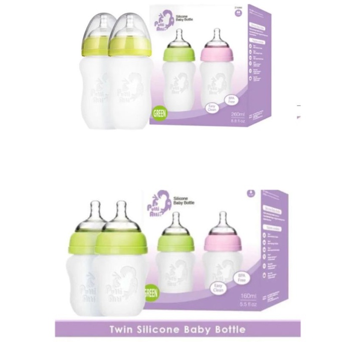 Putti Atti Silicone Baby Bottle Twin 160ml &amp; 260ml