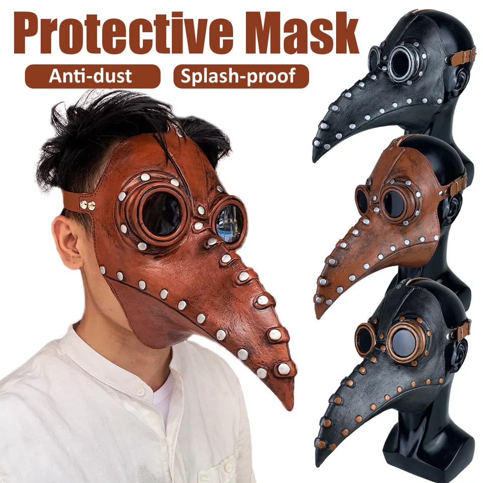 V2 - Topeng Plague Doctor Latex Topeng Burung Halloween