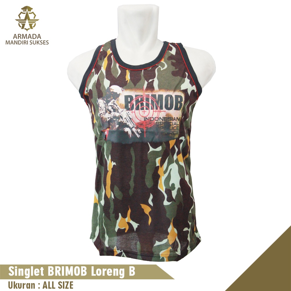 Kaos Singlet Brimob Loreng - Kaos Dalam Brimob