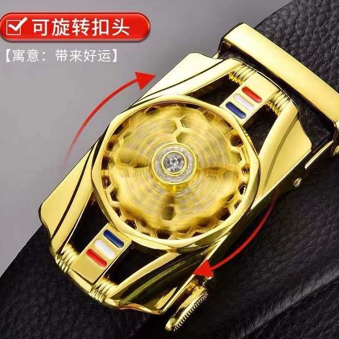 (Rowling )Ikat Ban Hitam Pinggang Import Pria Fashion Belt Gasper Cowo Sabuk Kulit Men Belt Diamond Berputar