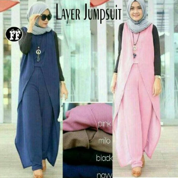 Jumpsuit Wanita Hijab Muslim Jamsuit Jumsuit Terusan Panjang