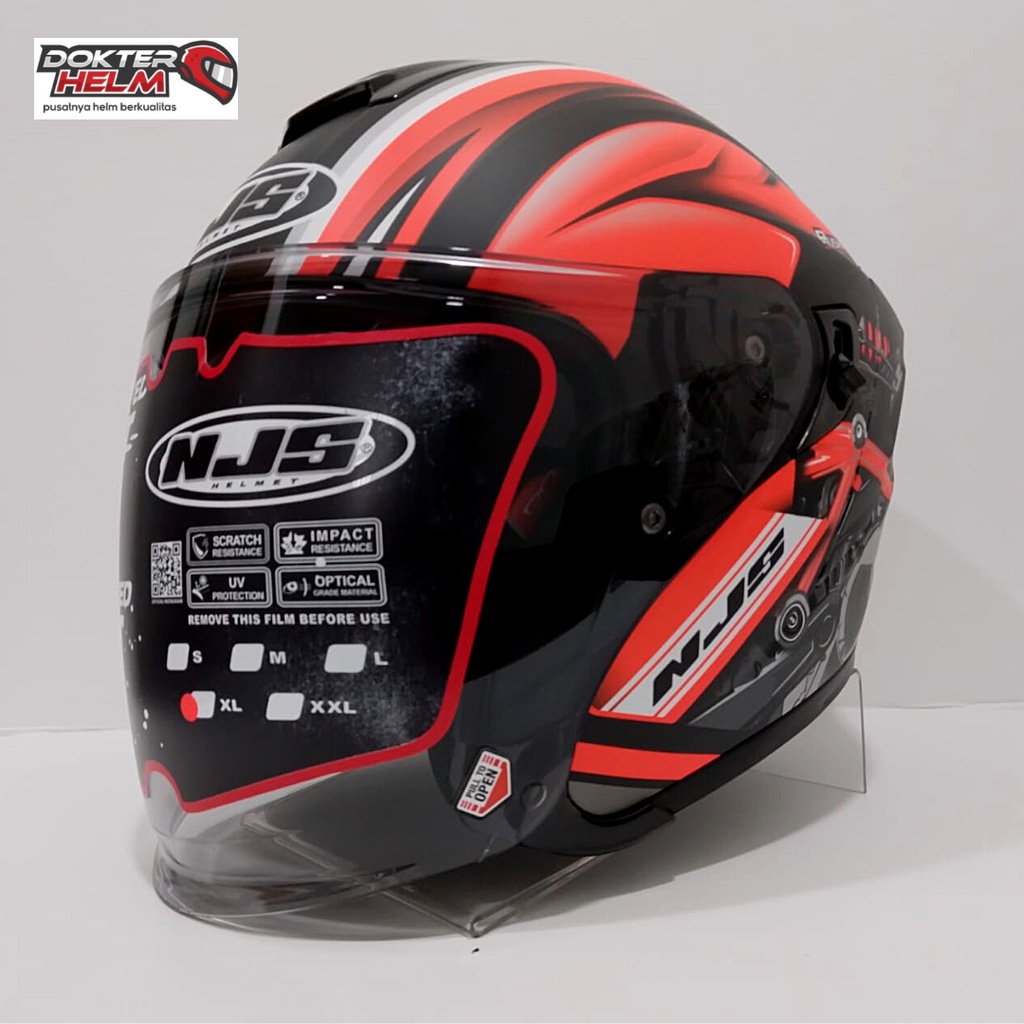 HELM NJS KAIROZ MOTIF DV RUSH BLACK ORANGE DOFF ORI SNI DOT| HELM NJS KAIROZ MOTIF