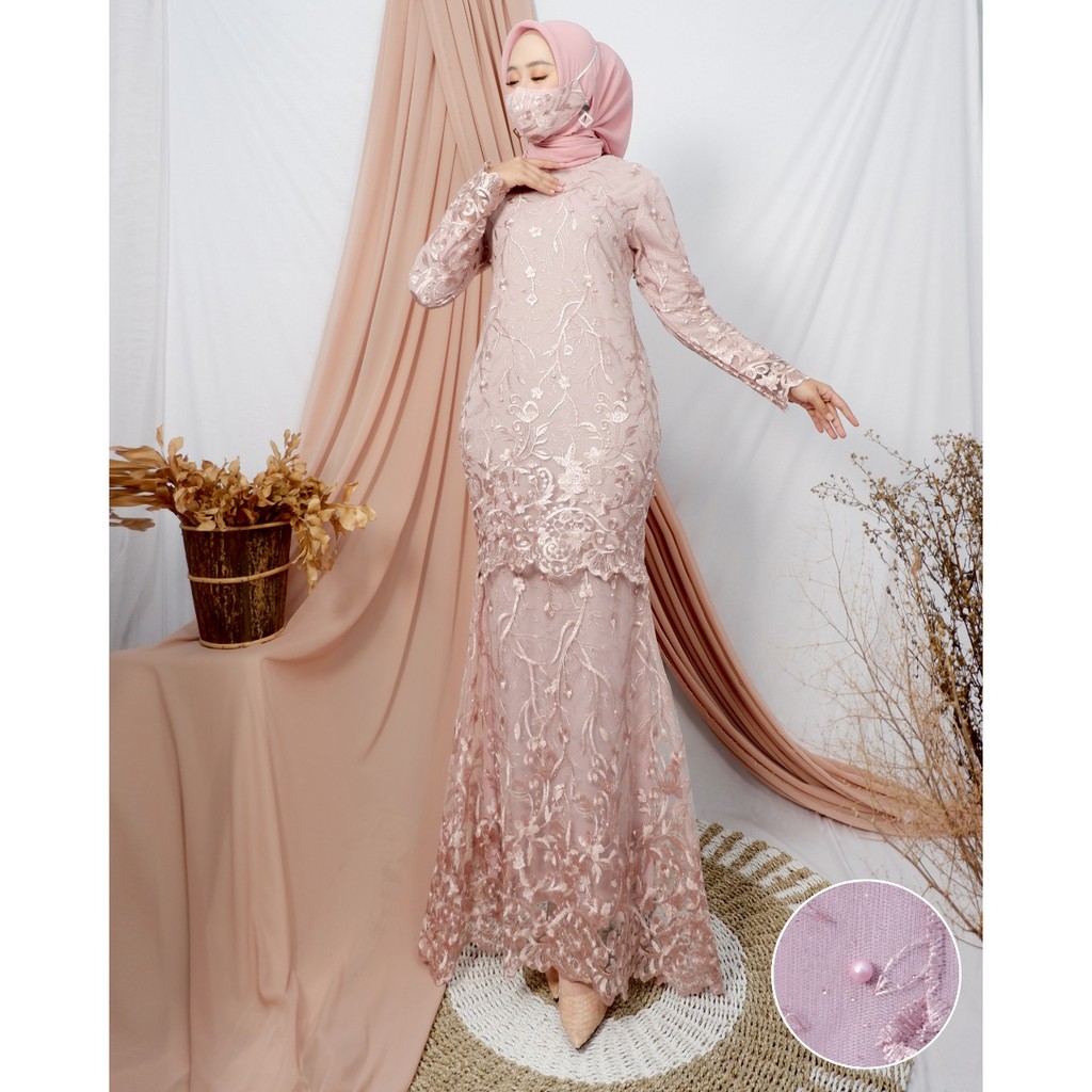 Ootp - GAMIS DUYUNG - GAMIS KEBAYA - KEBAYA MODERN - KEBAYA WISUDA - KEBAYA PESTA - KEBAYA LAMARAN - KEBAYA - GAMIS - OUTFIT KONDAGAN- GAMIS BROKAT - GAMIS WANITA - GAMIS TILE-Rose gold