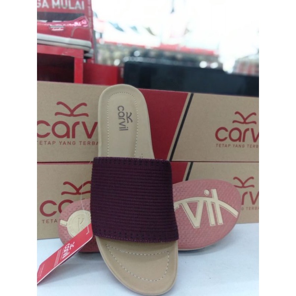 CARVIL SANDAL CASUAL WANITA KNITIA-01 L SENDAL ORIGINAL CARVIL