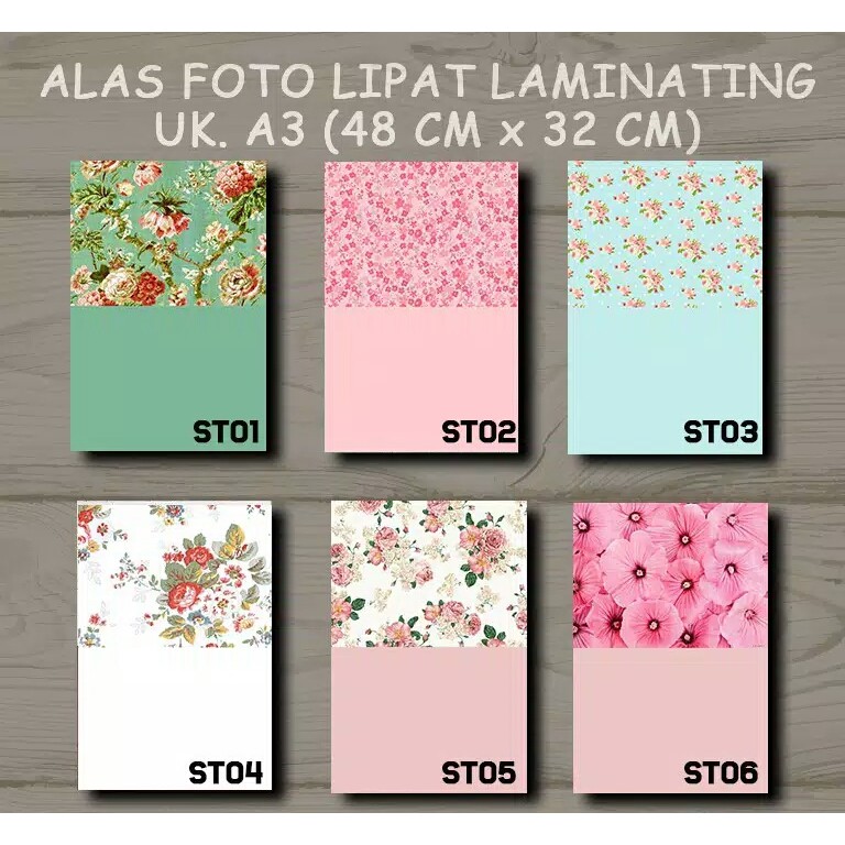 

[ MIN. ORDER 2PCS ] Paling Murah...!! Alas Foto Produk A3 Laminating Murah shabby chic Vintage bunga