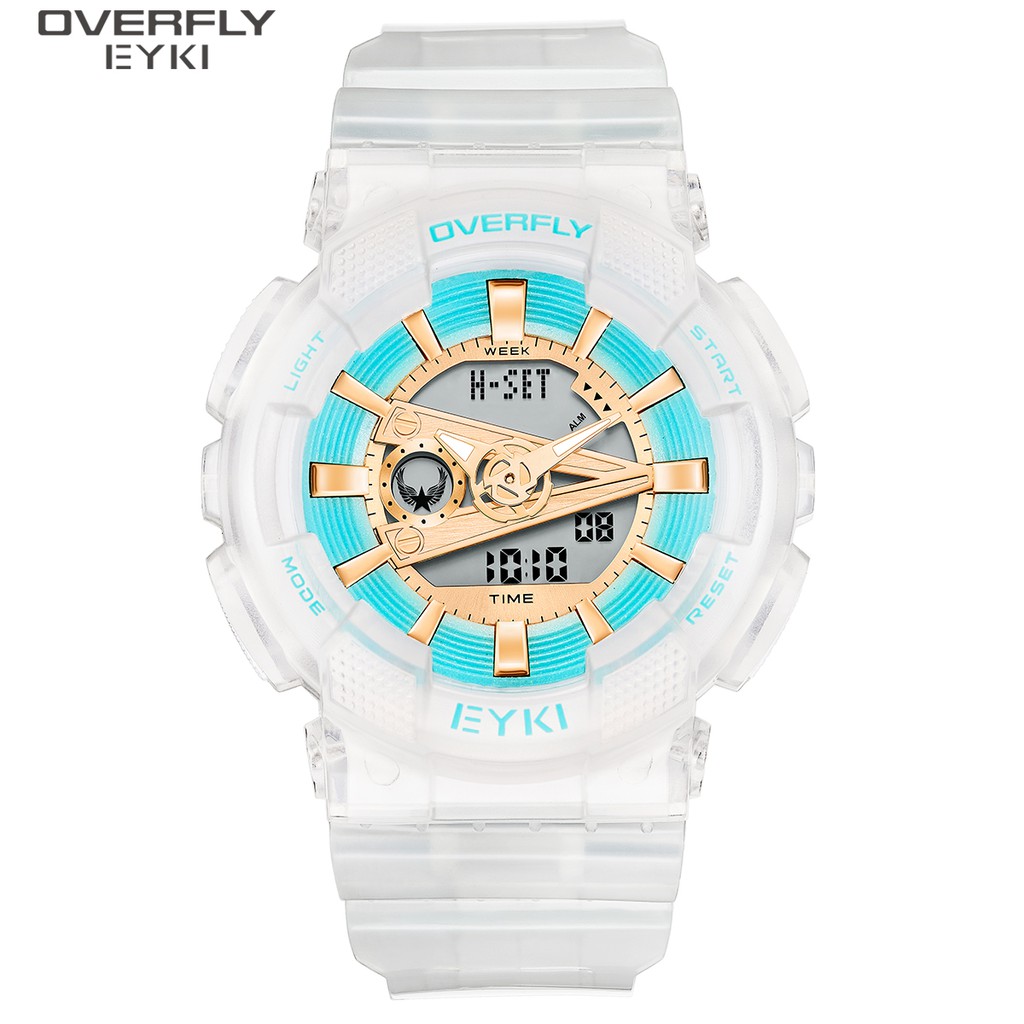 Eyki Jam Tangan Wanita Sports digital analog  E3189M-ZZ5ZZB Tali PVC Putih