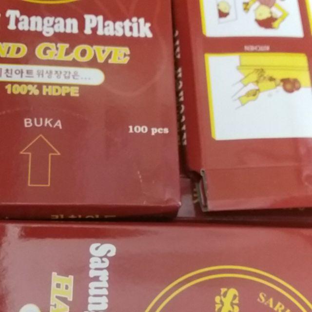 1dus/75pack/7500pcs Sarung Tangan Plastik 1dus Hand Glove Sekali Pakai Khusus Pengiriman Gosend