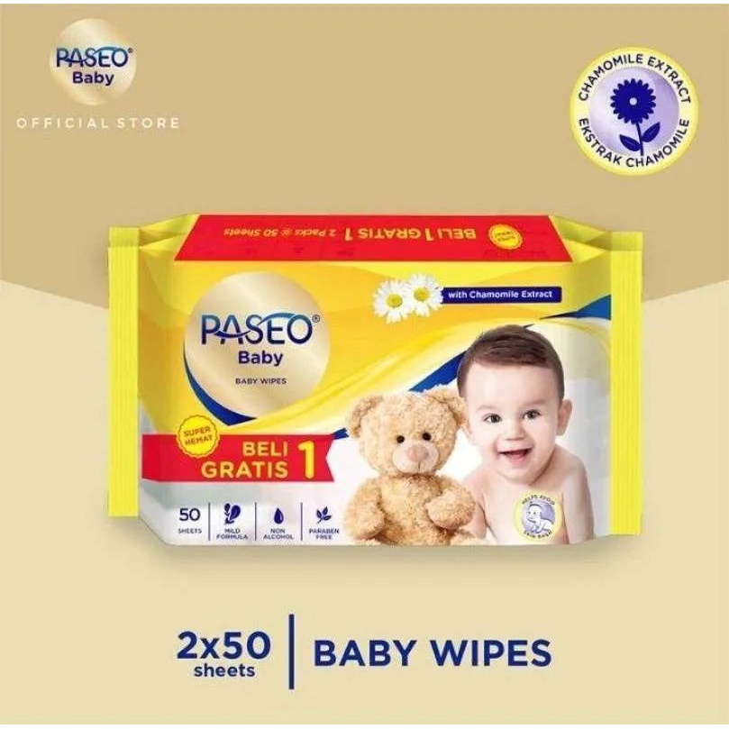 RC Tissue Basah Paseo Baby Wipes @50sheets