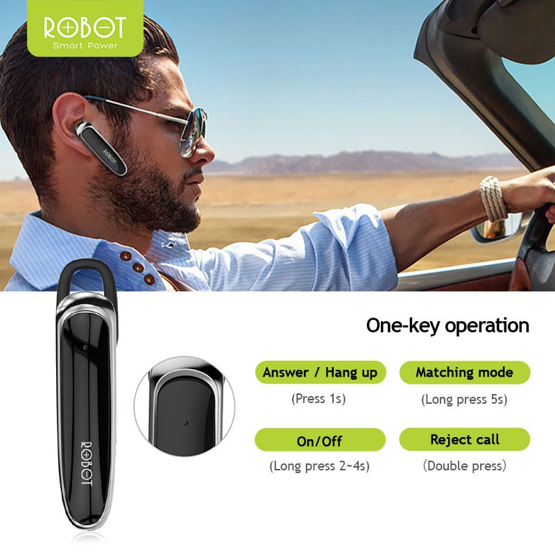 Bluetooth Headset Robot R3 Wireless Headset Earphone Android iPhone Original Garansi 1 Tahun