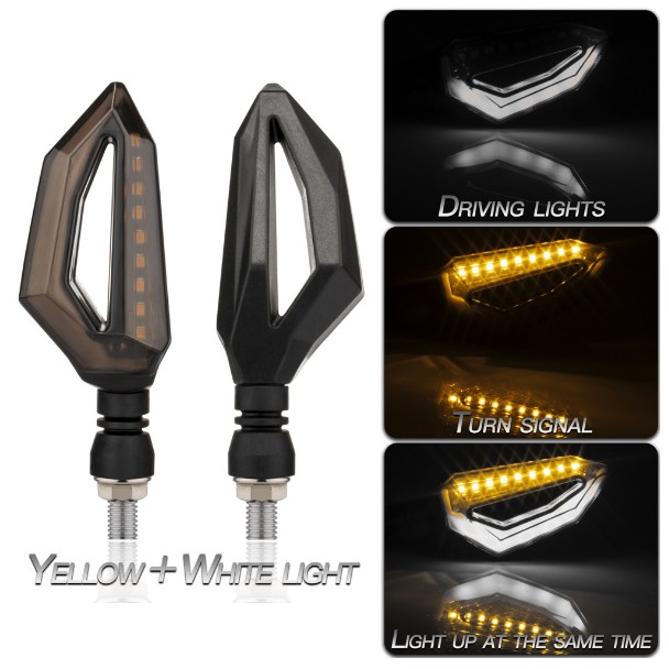 Lampu Sein LED DRL 2 Warna Sen Motor Flash kedip Moge Vixion Byson MX King CBR Aerox Vario M013