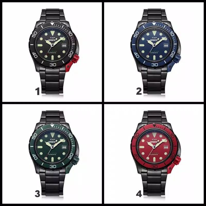 Jam tangan pria Expedition EXP E 6809 E6809 200M Automatic Garansi Resmi Free tali kanvas