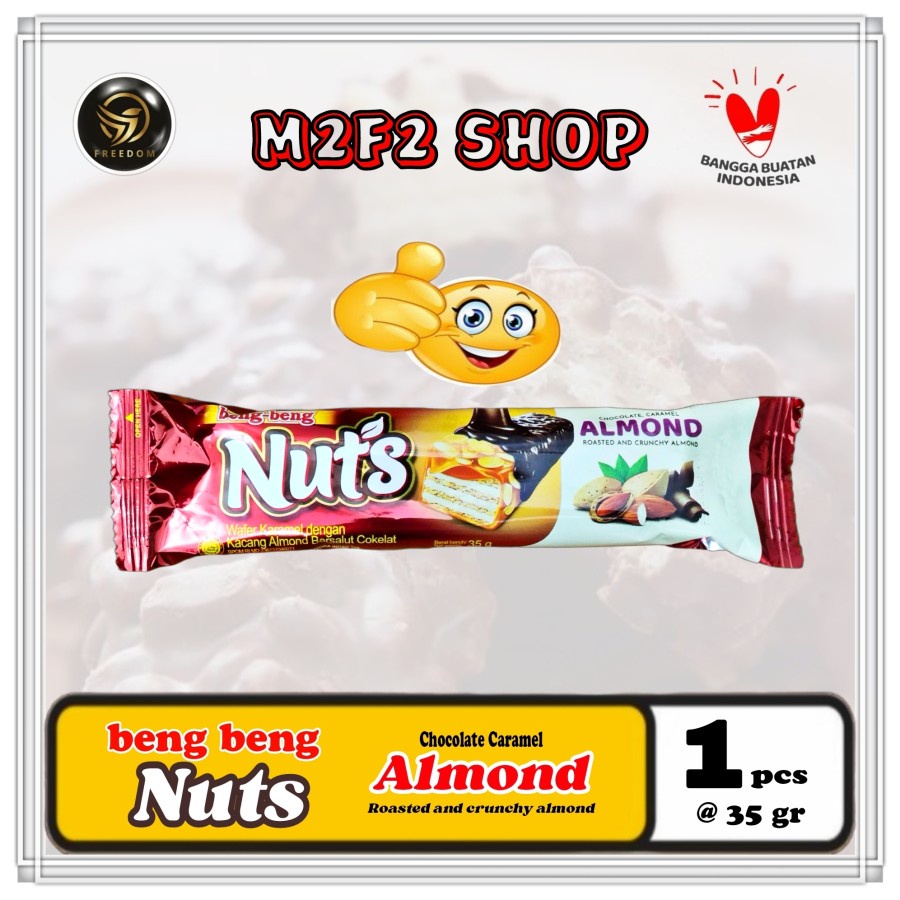 

Beng Beng NUTS Wafer Almond Caramel Chocolate Cokelat - 35 gr (Kemasan Satuan)