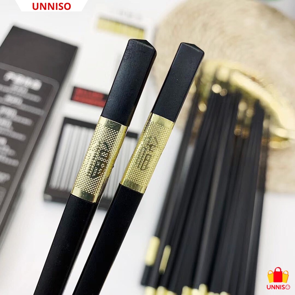 UNNISO -  Sumpit Makan Melamin Set Luxurious Hitam Japan Style