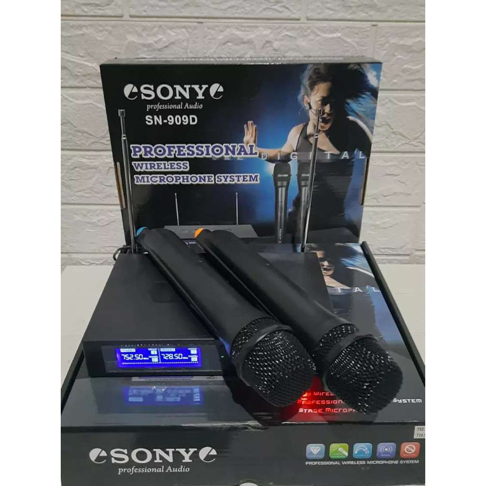 Mic Microfon karaoke Wireless Tanpa Kabel SONY sn 909D suara bagus isi 2pcs promo