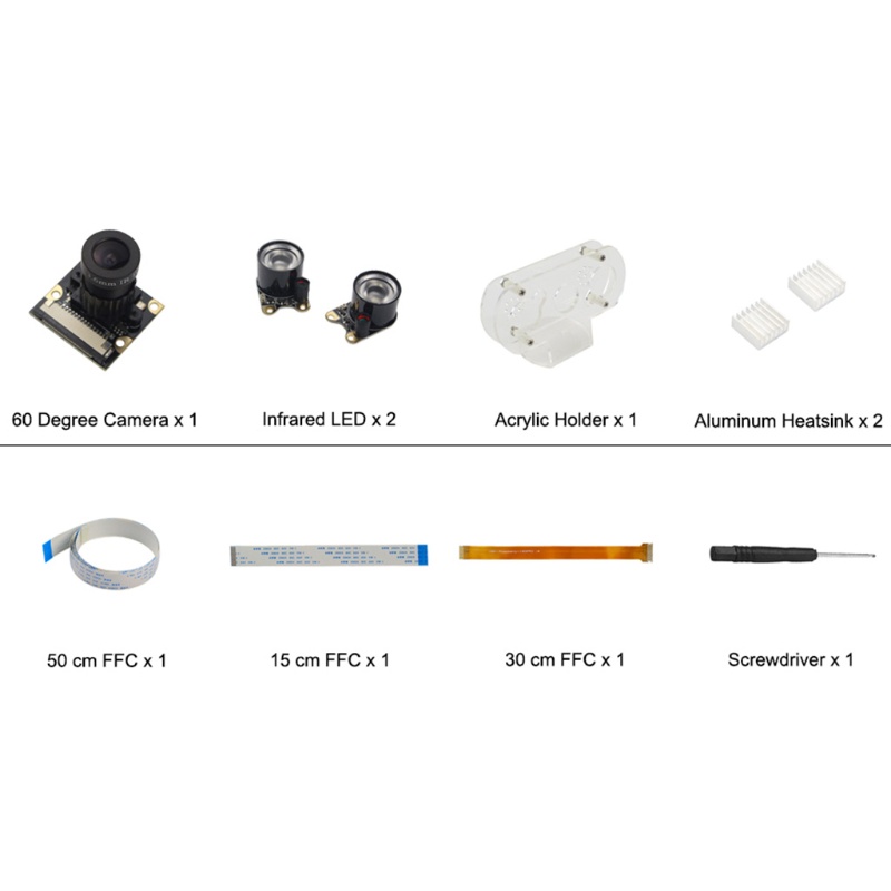 Btsg OV5647 5MP Focal Adjustable Night Untuk Kamera Penglihatan, Cocok Untuk Semua Raspberry Pi Revisi, Untuk w/Holder &amp; IR Lig