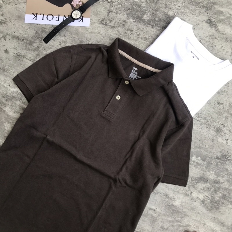 Gap Original Kaos Kerah Pria Poloshirt Cokelat