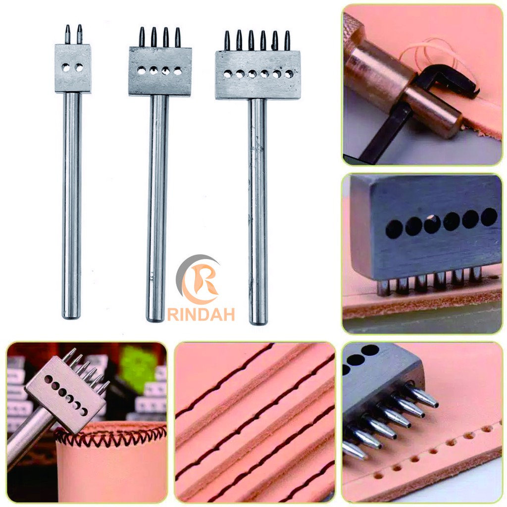 

Set 3pcs Alat Kerajinan Kulit Pembolong Pelubang Kulit