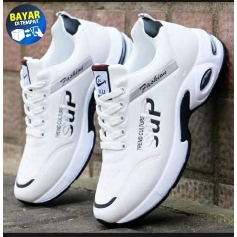A9Y6G SEPATU sup Pria fashion pria warna putih/biru/hitam