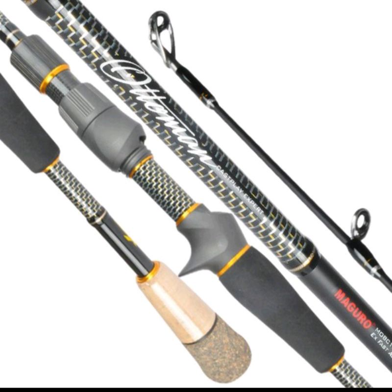 Joran Maguro Ottoman BC | Ring full Fuji | Sambung 2 | Baitcasting | Carbon