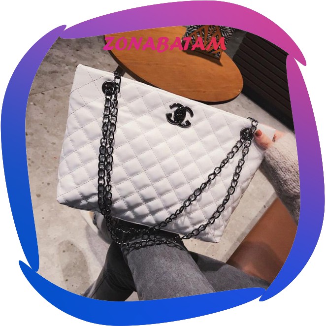 ❤️ZB❤️ W113 TAS SELEMPANG WANITA FASHION TOTE BAG CHANNEL SLING BAG KULIT BESAR BATAM IMPORT MURAH