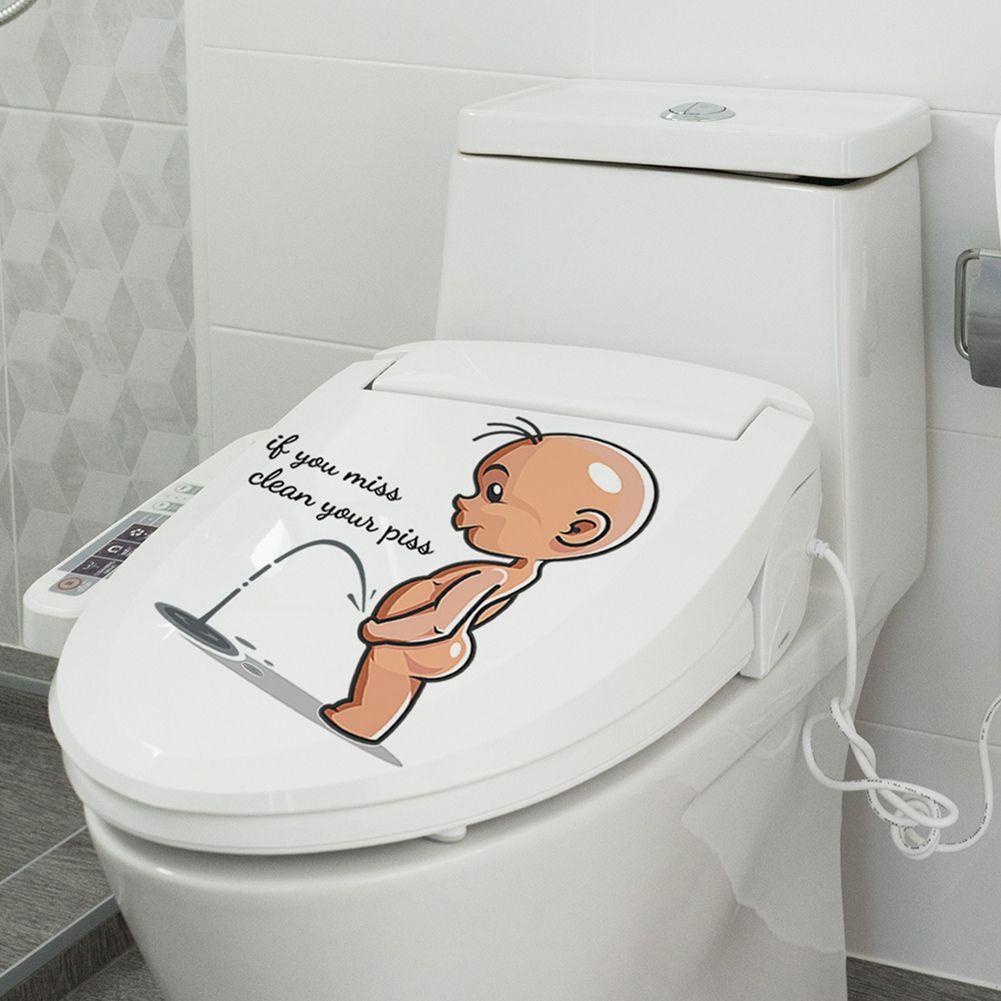 Populer Stiker Toilet Art Decal Poster Wallpaper Inggris Stiker Hias Tile Toilet Anti Air Lucu Wall Sticker