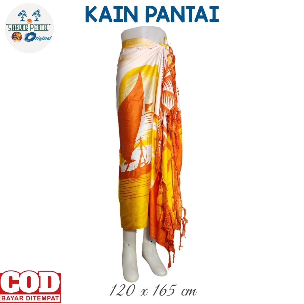 Kain Wisata Pantai Katun Rayon 160 cm x 120 cm Motif Pantai Sembilanmode