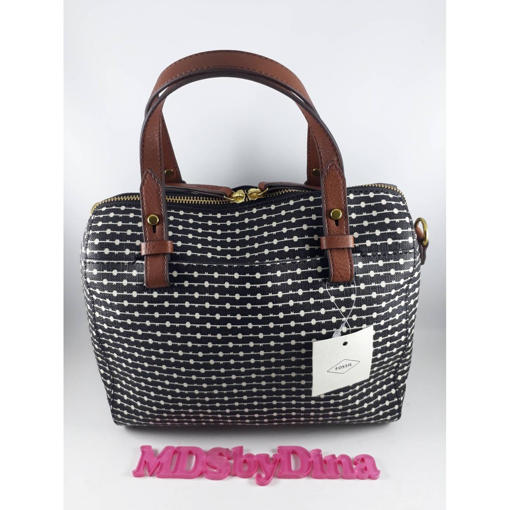 Fossil Rachel Satchel Black Stripe