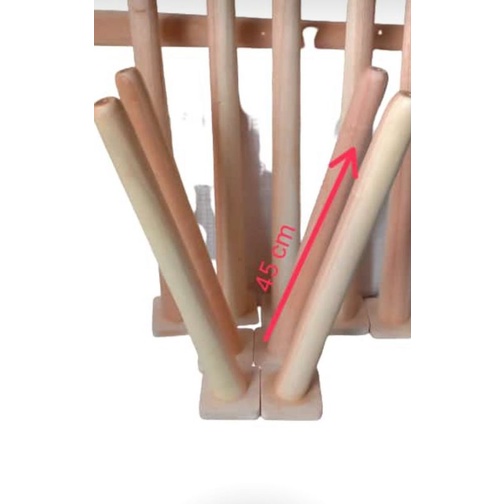 kaki meja kayu bulat miring