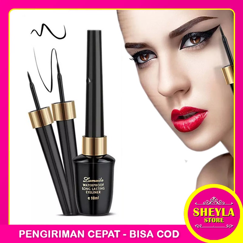 Lameila Liquid Eyeliner Waterproof / Eye Liner Cair Hitam Anti Air Tahan Lama / TS-116