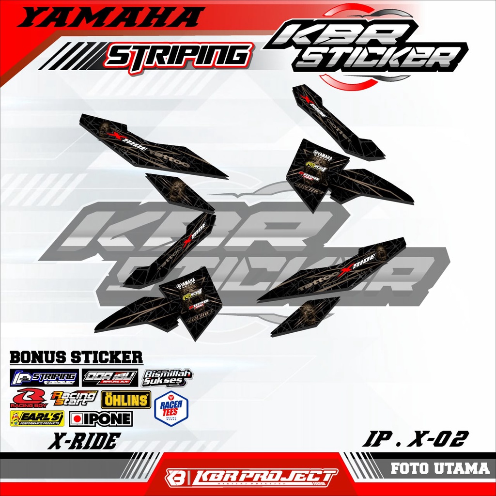 X RIDE (COD) STICKER STRIPING MOTOR YAMAHA X RIDE VARIASI.02