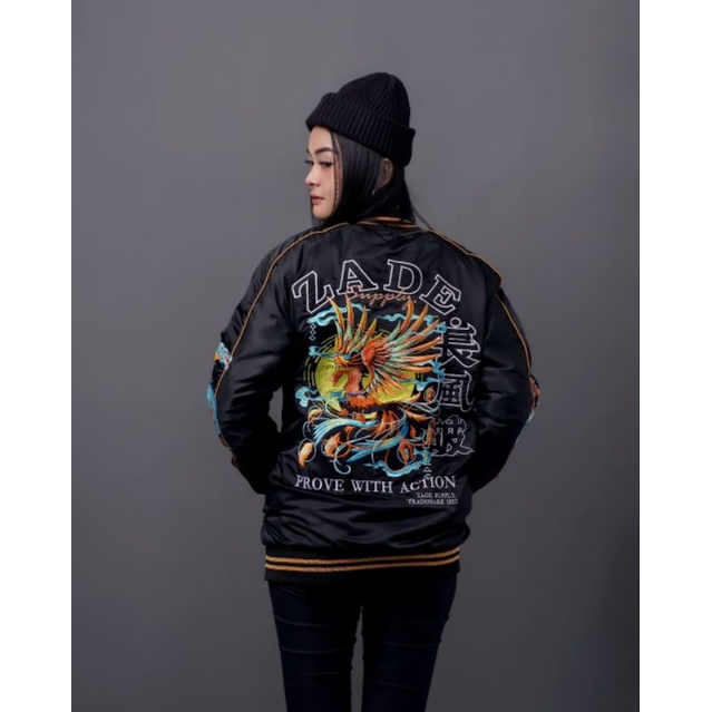 Bomber Sukajan Dragon Prove Zade - Jaket Pria Bomber Sukajan Varsity