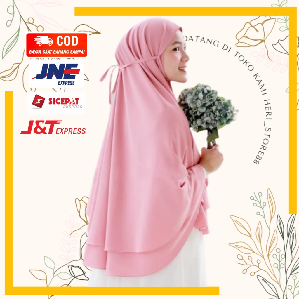 Jilbab Instan Hijab Khimar Syari 2 Layer Kalya Ceruty Premium