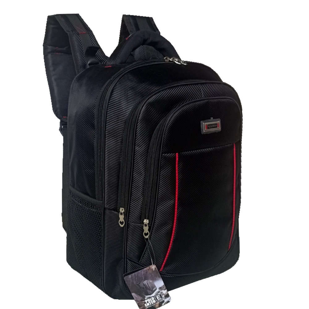 Polo Enter Backpack Casual Laptop Fintage Original FT00023 - 17 - Black + Raincover Waterproop