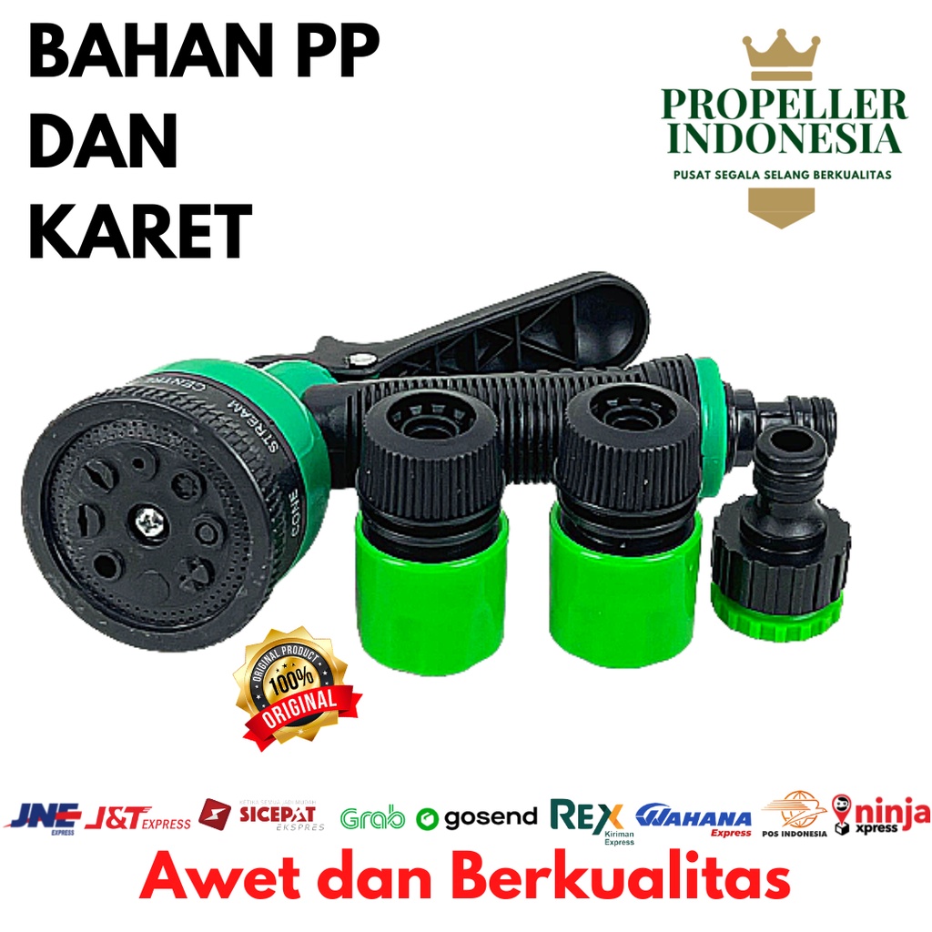 Paket Semprotan Air dan Sambungan Selang Variasi 8 Kepala 1/2 - 5/8 Inch