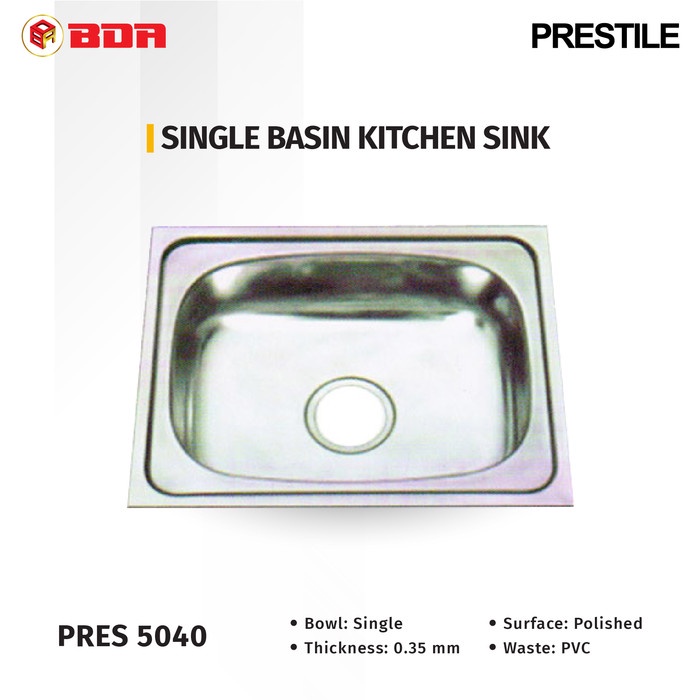 Ready Stok - Bak Cuci Piring 1 Lubang Kitchen Sink Pres 5040 Stainless Dapur
