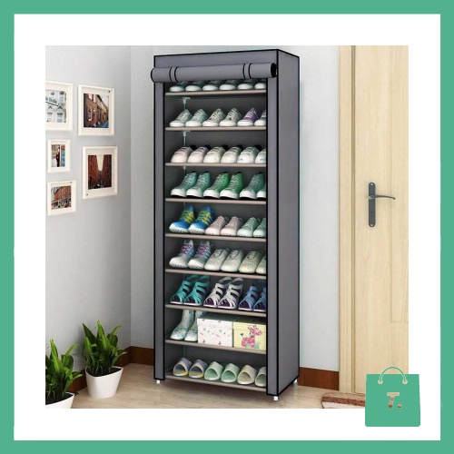 BKZ Rak Sepatu Sandal Portable Serba Guna Cloth Cabinet Storage 8 Dan 10 Tingkat - TGIX232R2