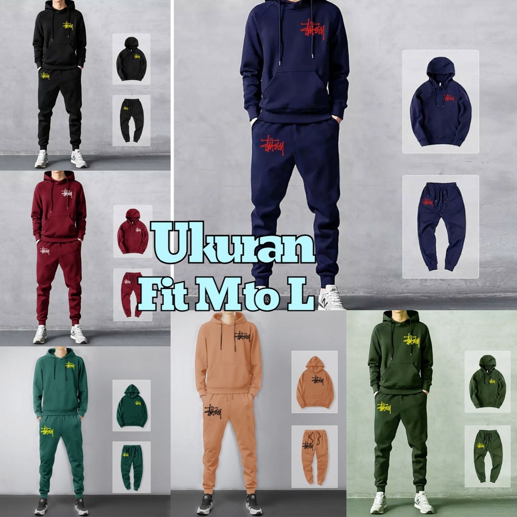 BISA COD // STELAN TUSS //satu set/ jogger+ hoddie// baju model terbaru// mukzhop