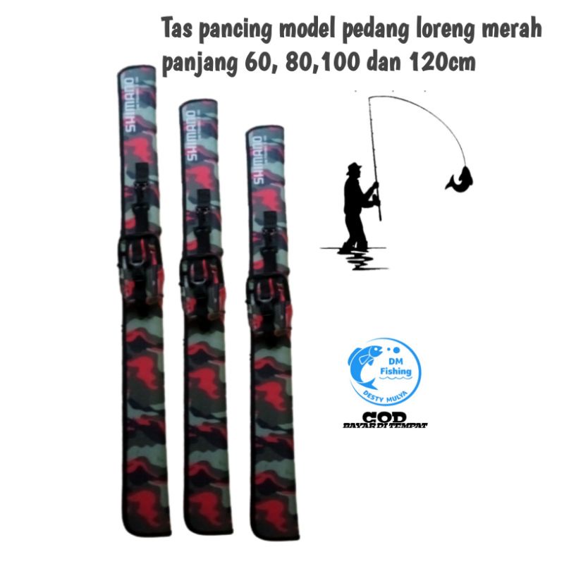 TAS PANCING MODEL PEDANG LORENG MERAH  PANJANG 60/80/100/120CM