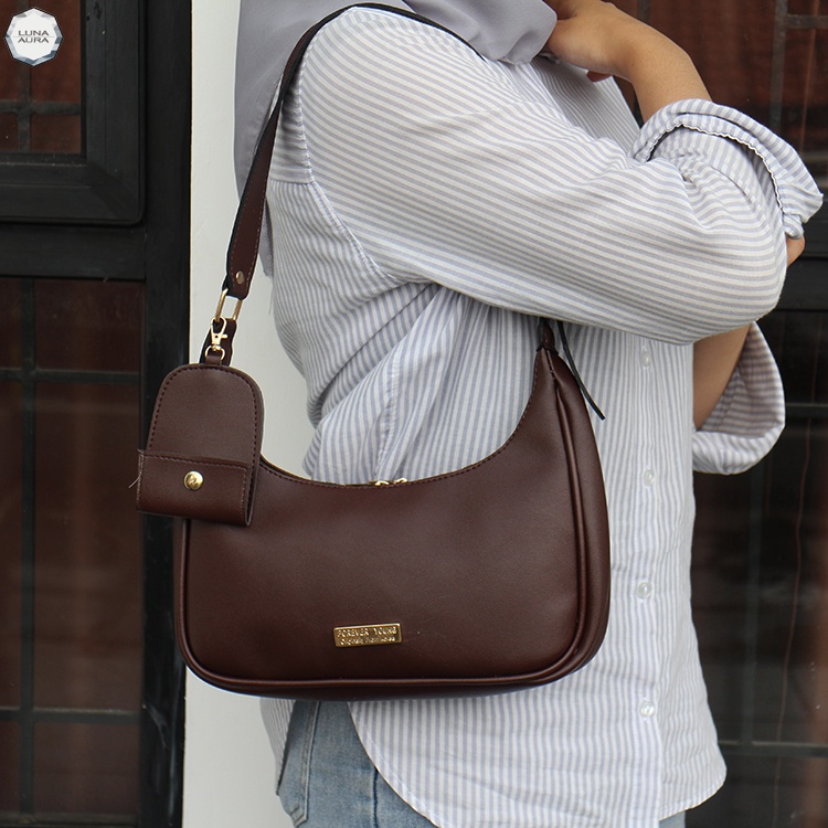 Luna Aura Tas Vintage Wanita Simple FY MX 49 Shoulder bag Wanita Kekinian Tas Bahu Wanita Tas Kerja Tas Kuliah Tas ootd