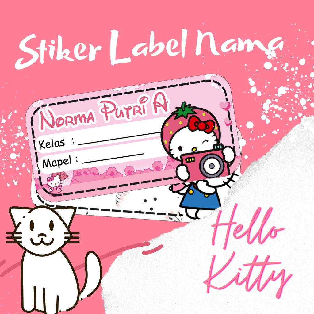 

STIKER NAMA HELLO KITTY ISI [33 PCS] DESIGN PREMIUM - Stiker Buku Hello Kitty murah- STIKER NAMA UNTUK SEKOLAH - STIKER LABEL SEKOLAH