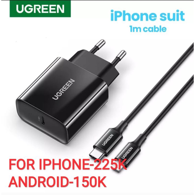 Ugreen Charger iPhone 15 14 13 8 11 12 XR XS MAX and Android Support PD Charge Qualcomm Qc 3.0 4.0 Original