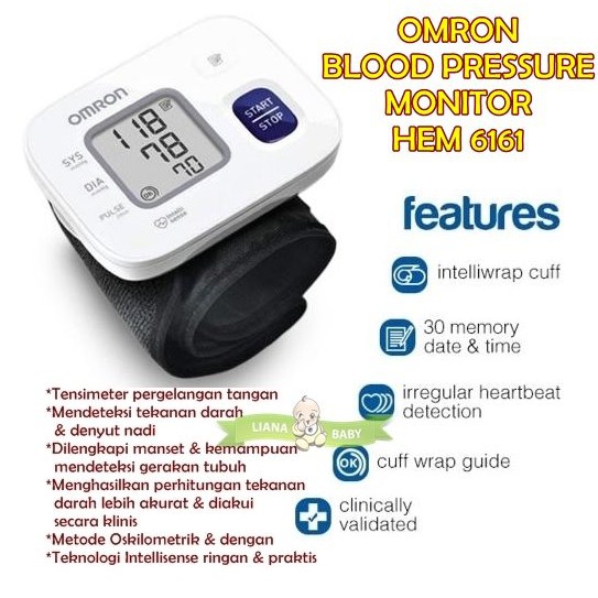 ELEK49 TENSI DARAH OMRON BLOOD PRESSURE MONITOR HEM 6161 ALAT UKUR TEKANAN DARAH