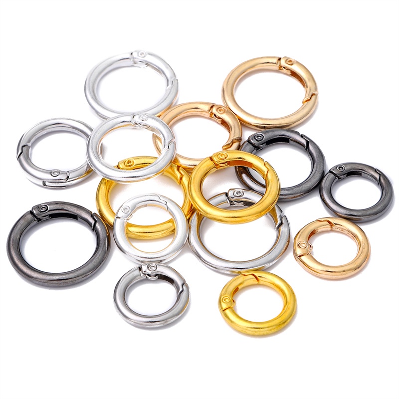 5 Pcs Gantungan Kunci Carabiner Bentuk O Bahan Metal Untuk Perhiasan DIY