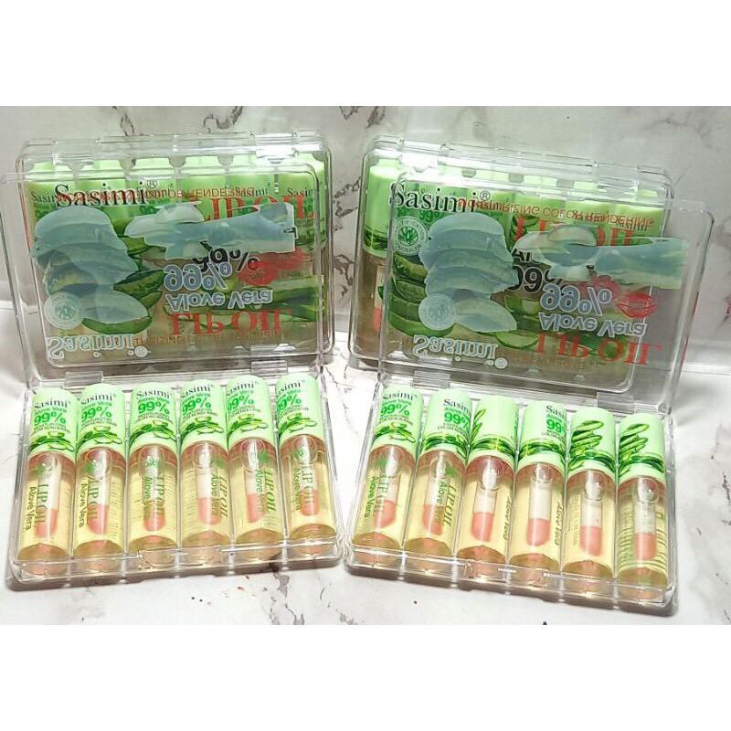 [COD] PROMO BULAN INI!!! [HARGA SATUAN] SASIMI ALOEVERA LIP OIL 99% MINI MOISTURIZING